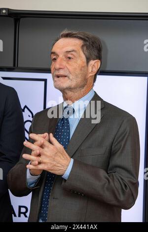 Milan, Italie. 30 avril 2024. Il presidente della Regione Lombardia Attilio Fontana all'inaugurazione della nuova sede di Conflavoro Lombardia - Milano - Italia - Sabato 13 Aprile 2024 (Foto Marco Cremonesi/LaPresse) la région Lombardie Attilio Fontana lors de l'inauguration du nouveau siège de Conflavoro Lombardia - Milan - Italie - samedi 13 avril 2024 (photo Marco Cremonesi /LaPresse) crédit : LaPresse/Alamy Live News Banque D'Images