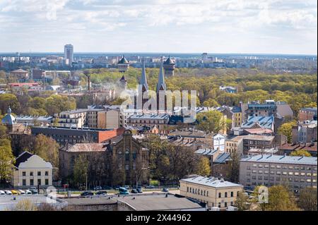 La vue depuis la plate-forme d'observation de l'Académie lettone des sciences, Riga, Lettonie Banque D'Images