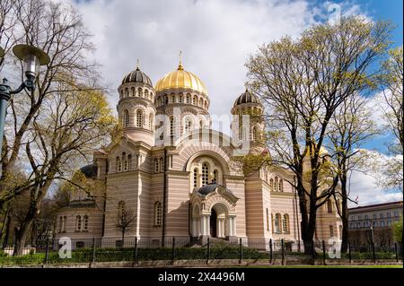 Riga Nativité du Christ Cathédrale orthodoxe, Riga, Lettonie Banque D'Images