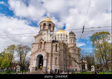 Riga Nativité du Christ Cathédrale orthodoxe, Riga, Lettonie Banque D'Images