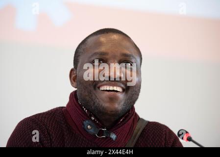 Torino, Italie. 30 avril 2024. Akhator Joel Odigie durante la conferenza 'il G7 ascolti il lavoro e l'ambiente' a Torino, Italia - Martedì 30 aprile 2024 - Akhator Joel Odigie lors de la conférence 'le G7 écoute le travail et l'environnement' Turin, Italie - mardi 30 avril 2024 (photo Matteo SECCI/LaPresse) crédit : LaPresse/Alamy Live News Banque D'Images