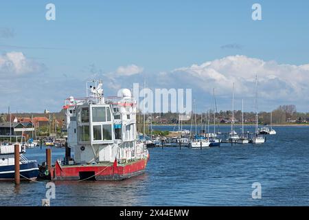 Bateaux, port, port de plaisance, Arnis, la plus petite ville d'Allemagne, Schlei, Schleswig-Holstein, Allemagne Banque D'Images