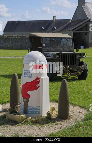 Sainte-Mere-Eglise, France - 22 avril 2024 : dans ce château Collins, Eisenhower et Bradley se sont rencontrés pour discuter de l'opération Cobra dans le Cotentin pendant se Banque D'Images