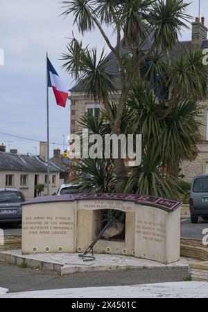 Grandcamp-Maisy, France - 23 avril 2024 : Mémorial des Rangers AMÉRICAINS. Un hommage aux hommes qui ont perdu la vie dans l’assaut du point du hoc et le jour J. Banque D'Images