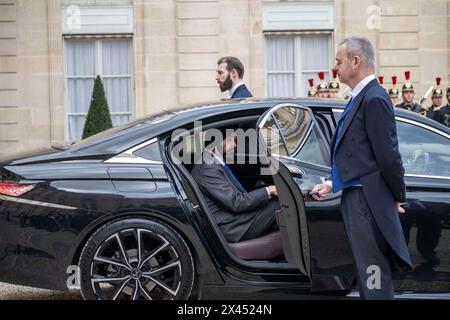 Paris, France. 30 avril 2024. Le Président du Groupe de la Banque mondiale, Ajay Banga, au Palais de l’Élysée à Paris, France, le 30 avril 2024. Photo par Eliot Blondet/ABACAPRESS. COM Credit : Abaca Press/Alamy Live News Banque D'Images