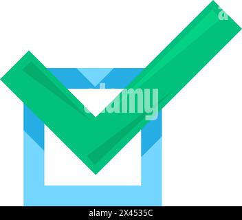 Cochez la case de l'icône questionnaire. Résultat de test positif, élément de bande dessinée caressé médical pour un design moderne et rétro. Pictog vectoriel de couleur simple Illustration de Vecteur