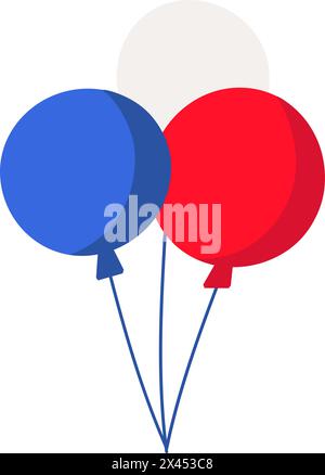 Flat France drapeau ballons icône pour l'événement de vacances Illustration de Vecteur