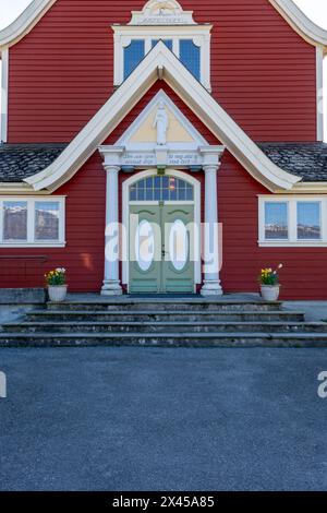 Porte d'entrée à Olden New Church, Norvège Banque D'Images