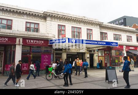 Gare de Farringdon, Clerkenwell, Londres. Banque D'Images