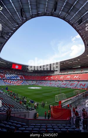 Munich, Allemagne. 30 avril 2024. Munich, Allemagne, 30 avril 2024 : vue générale de l'intérieur du stade Allianz Arena avant le match de demi-finale de l'UEFA Champions League entre le FC Bayern Munich et le Real Madrid à l'Allianz Arena de Munich, en Allemagne. (Daniela Porcelli/SPP) crédit : SPP Sport Press photo. /Alamy Live News Banque D'Images