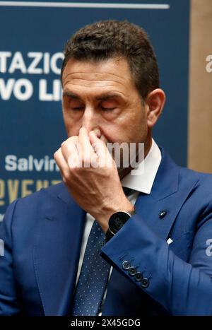 Rome, Italie. 30 avril 2024. Rome, présentation du livre de Matteo Salvini 'Controvento' photo : général Roberto Vannacci crédit : Agence photo indépendante/Alamy Live News Banque D'Images