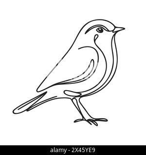 Oiseau dessinant une ligne continue. Oiseau minimaliste, design de contour Illustration de Vecteur