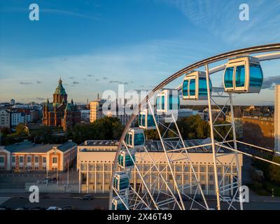 Vue aérienne d'Helsinki, Finlande par drone Banque D'Images