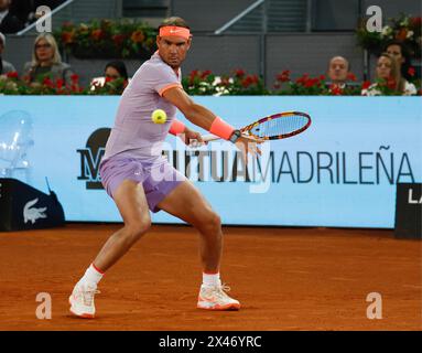 Madrid, Espagne. 30 avril 2024. Rafael Nadal (SPA) vs Jiri Lehecka (RCH) lors du Mutua Madrid Open Masters Series Madrid 2024 à Madrid le mardi 30 avril 2024 900/cordon Press Credit : CORDON Press/Alamy Live News Banque D'Images