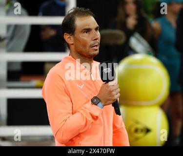 Madrid, Espagne. 30 avril 2024. Rafael Nadal (SPA) vs Jiri Lehecka (RCH) lors du Mutua Madrid Open Masters Series Madrid 2024 à Madrid le mardi 30 avril 2024 900/cordon Press Credit : CORDON Press/Alamy Live News Banque D'Images