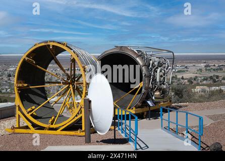 Un moteur de fusée F-1 exposé au Musée d'histoire de l'espace à Alamogordo au Nouveau-Mexique Banque D'Images