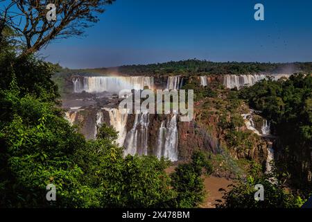 Étalé le long de la frontière Argentine-Brésil, Iguazu possède normalement environ 275 chutes distinctes, cependant, ce nombre peut varier entre 150 et 300 jours Banque D'Images