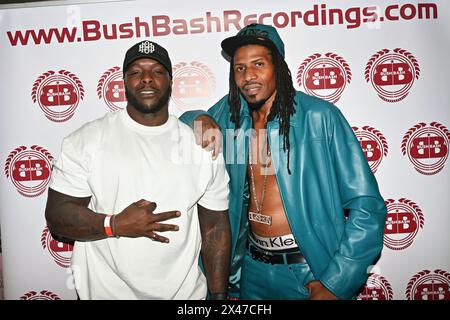 LONDRES, ANGLETERRE - AVRIL 30 : Adebayo Akinfenwa, MC Bushkins assiste à la soirée d'ouverture de 'The Story So Far' au Genesis Cinema | Mile End, Londres, Royaume-Uni. Crédit : Voir Li/Picture Capital/Alamy Live News Banque D'Images