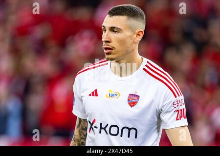 Lodz, Pologne. 27 avril 2024. Bogdan Racovitan de Rakow vu lors du match de la Ligue Ekstraklasa de la PKO entre Widzew Lodz et Rakow Czestochowa au stade municipal de Widzew Lodz. Score final : Widzew Lodz vs Rakow Czestochowa 0:1. (Photo de Mikolaj Barbanell/SOPA images/Sipa USA) crédit : Sipa USA/Alamy Live News Banque D'Images