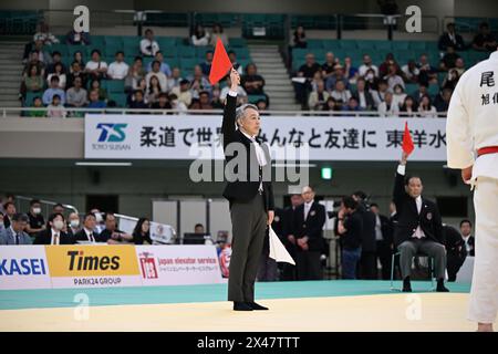 Nippon Budokan, Tokyo, Japon. 29 avril 2024. Arbitre, 29 AVRIL 2024 - Judo : tous les championnats japonais de judo au Nippon Budokan, Tokyo, Japon. Crédit : MATSUO. K/AFLO SPORT/Alamy Live News Banque D'Images