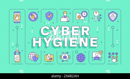 Concept de mot vert cyber hygiène Illustration de Vecteur