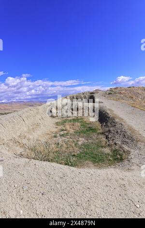 Ruines de la citadelle urartienne de Cavustepe, Van, Turquie Banque D'Images