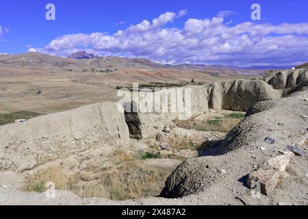 Ruines de la citadelle urartienne de Cavustepe, Van, Turquie Banque D'Images