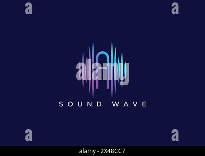 Lettre minimaliste Un logo vectoriel Sound Wave. Logo Modern Sound Wave. Un logo musical. Illustration de Vecteur