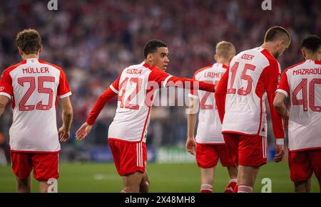 Munich, Allemagne. 30 avril 2024. Jamal Musiala (Muenchen) Eric Dier (Muenchen) FC Bayern Munich - Real Madrid FC Bayern München - Real Madrid 30.04.2 Banque D'Images