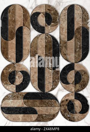 Décor géométrique sans couture en bois, marbre, béton, ciment et pierre Banque D'Images