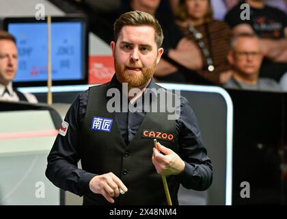 Jak Jones, lors des Championnats du monde Cazoo 2024 au Crucible Theatre, Sheffield, Royaume-Uni, le 1er mai 2024 (photo de Cody Froggatt/News images) Banque D'Images