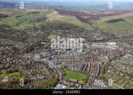 Vue aérienne de Buxton, une ville thermale dans le Derbyshire, Royaume-Uni Banque D'Images