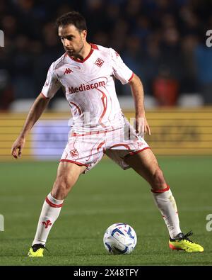 Bergame, Italie. 24 avril 2024. Giacomo Bonaventura de l'ACF Fiorentinaduring le match de 2e manche de la demi-finale de la Coppa Italia au Gewiss Stadium, Bergame. Le crédit photo devrait se lire : Jonathan Moscrop/Sportimage crédit : Sportimage Ltd/Alamy Live News Banque D'Images