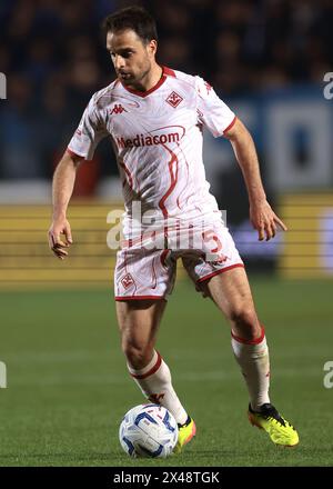 Bergame, Italie. 24 avril 2024. Giacomo Bonaventura de l'ACF Fiorentinaduring le match de 2e manche de la demi-finale de la Coppa Italia au Gewiss Stadium, Bergame. Le crédit photo devrait se lire : Jonathan Moscrop/Sportimage crédit : Sportimage Ltd/Alamy Live News Banque D'Images