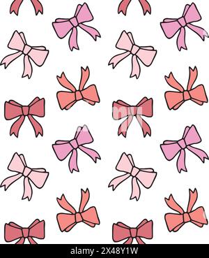 Modèle sans couture de vecteur de différents noeuds papillon Illustration de Vecteur