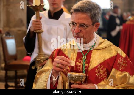 Le Dorat, France. Ostensions septenennales de Dorat qui célèbrent les reliques de Saint Israël et Saint Théobald. Les ostensions du Limousin sont une an religieuse Banque D'Images