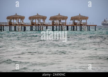 Beaux bungalows sur la plage à Chypre 1 Banque D'Images