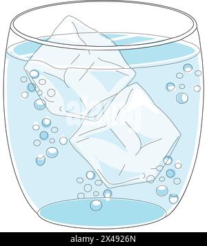 Des cubes de glace dans un verre Illustration de Vecteur