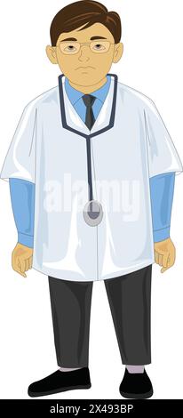 Doctor wearing stethoscope Illustration de Vecteur