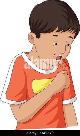 Garçon malade toussant Illustration de Vecteur