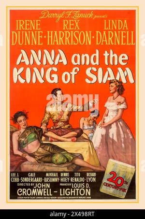 « Anna et le roi du Siam » affiche de film vintage, un film dramatique américain réalisé en 1946 par John Cromwell. Avec Irene Dunne, Rex Harrison, Linda Darnell, Lee J. Cobb, Gale Sondergaard, Mikhail Rasumny, Dennis Hoey, Tito Renaldo, Richard Lyon. 20th Century Fox Banque D'Images