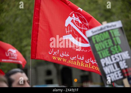 Londres, Royaume-Uni. 1er mai 2024. mars et rallye Trafalgar Square London UK crédit : Ian Davidson/Alamy Live News Banque D'Images