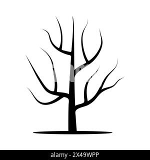 Arbre sans feuilles. Illustration vectorielle isolée sur un fond blanc Illustration de Vecteur