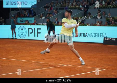 Madrid, Espagne. 01 mai 2024. Carlos Alcaraz (SPA) vs Andréi Rubliov (RUS) lors des Masters Series Madrid à Madrid le mercredi 01 mars 2024 crédit : CORDON PRESS/Alamy Live News Banque D'Images