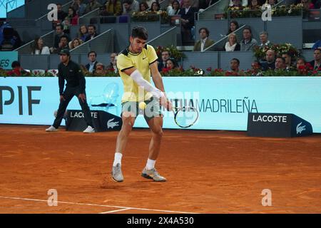 Madrid, Espagne. 01 mai 2024. Carlos Alcaraz (SPA) vs Andréi Rubliov (RUS) lors des Masters Series Madrid à Madrid le mercredi 01 mars 2024 crédit : CORDON PRESS/Alamy Live News Banque D'Images