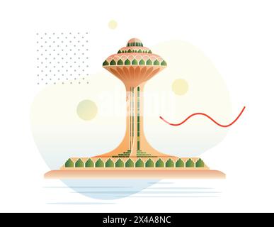 Le Château d'eau - Al Khobar - illustration stock en tant que fichier EPS 10 Illustration de Vecteur