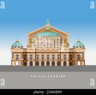 Le Palais Garnier - Landmark Opera House - Paris France Stock Illustrationas fichier EPS 10 Illustration de Vecteur