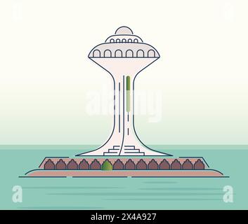 Le Château d'eau - Al Khobar - illustration stock en tant que fichier EPS 10 Illustration de Vecteur