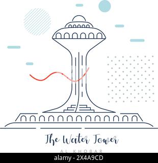 Le Château d'eau - Al Khobar - illustration stock en tant que fichier EPS 10 Illustration de Vecteur