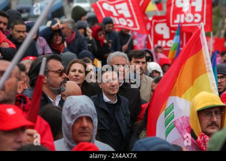 Piana degli Albanesi, Italie. 01 mai 2024. Giuseppe Conte, président de M5S, à Portella della Ginestra le 1er mai. (Photo d'Antonio Melita/Pacific Press) crédit : Pacific Press Media production Corp./Alamy Live News Banque D'Images